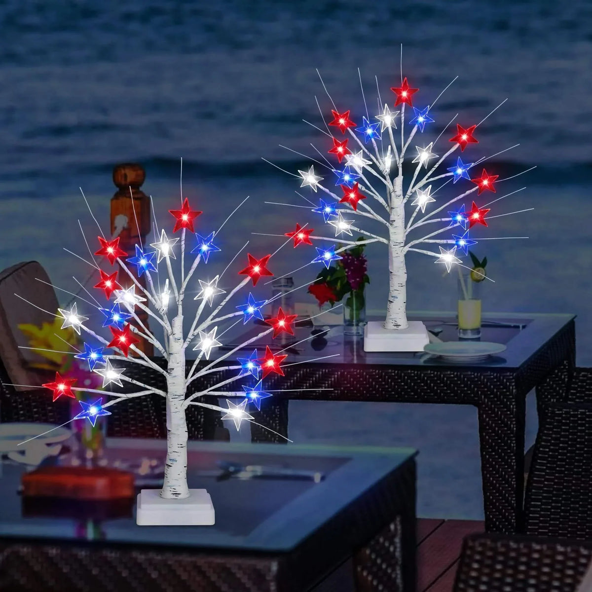 Deluxe Patriotic LED Star Tree Lights