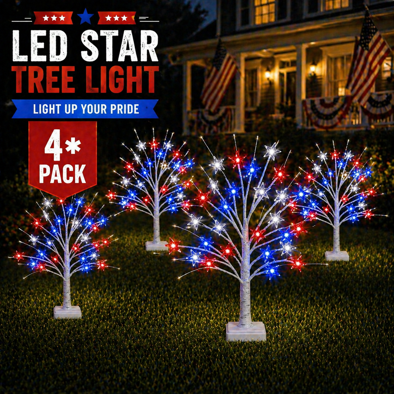 4 * LED Star Tree Lights