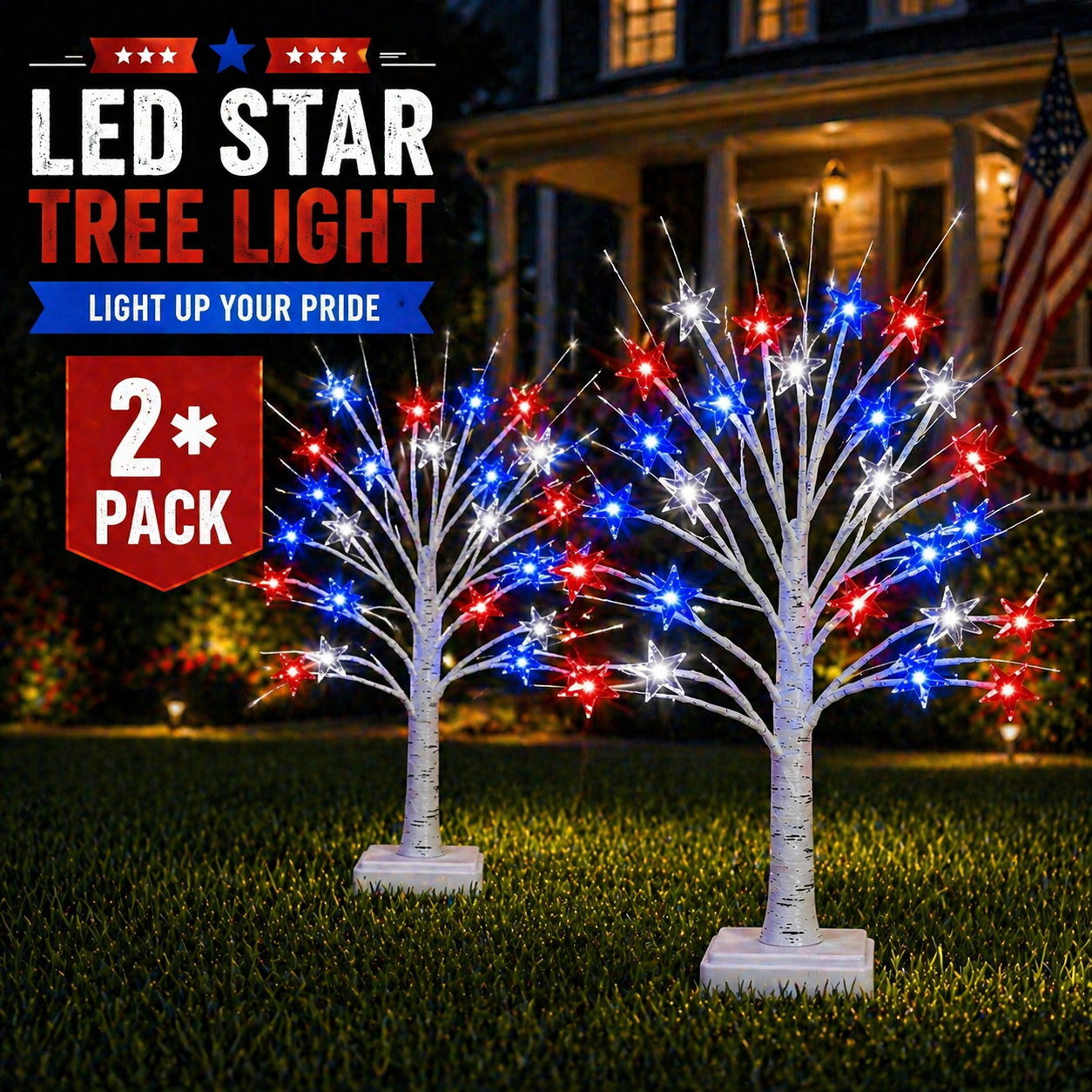 2 * LED Star Tree Lights