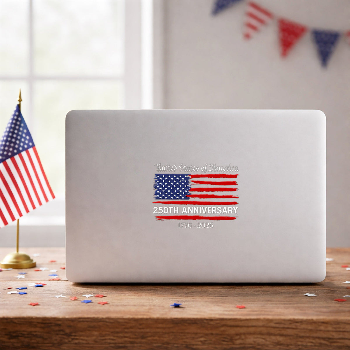 United States 250th Anniversary - Patriotic Flag Decal Sticker