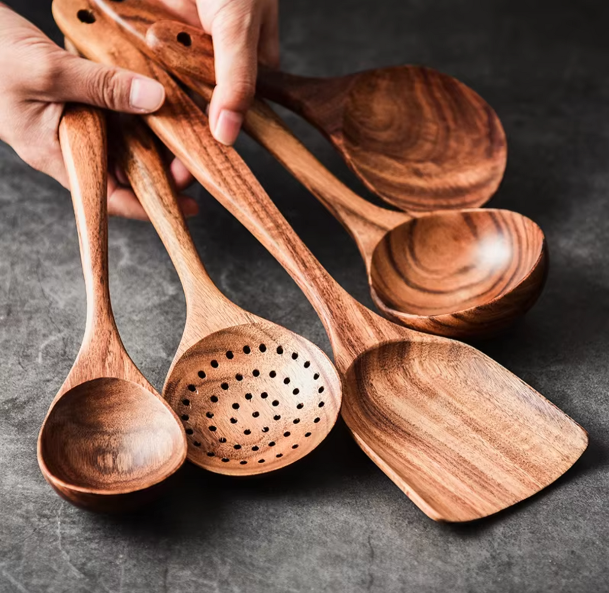 Natural Teak Wooden Utensil Set